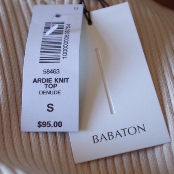 Babaton Ardie Knit Top in Nude NWT - Picture 6 of 6
